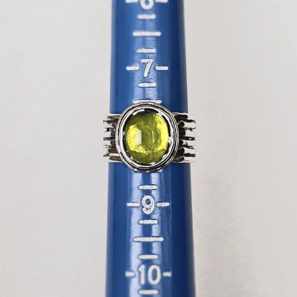 Silpada Sterling Silver Green Glass Ring R1463 Size 8 - Picture 15 of 16